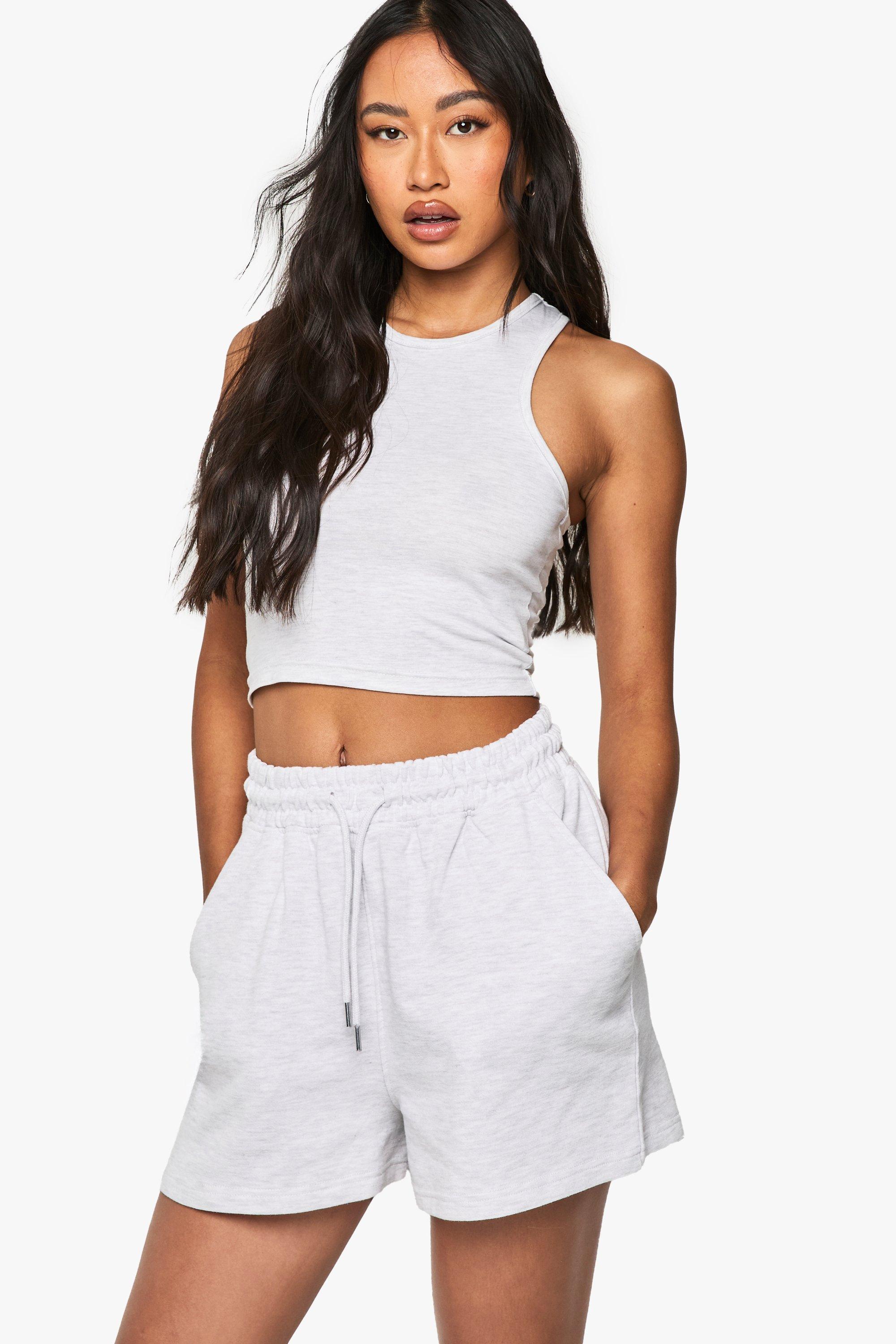 Racer Top And Sweat Short Set boohoo NO